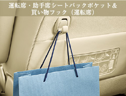 運転席・助手席シートバックポケット＆買い物フック（運転席）