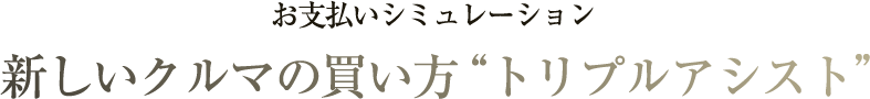 お支払いシミュレーション　新しい車の買い方”トリプルアシスト”
