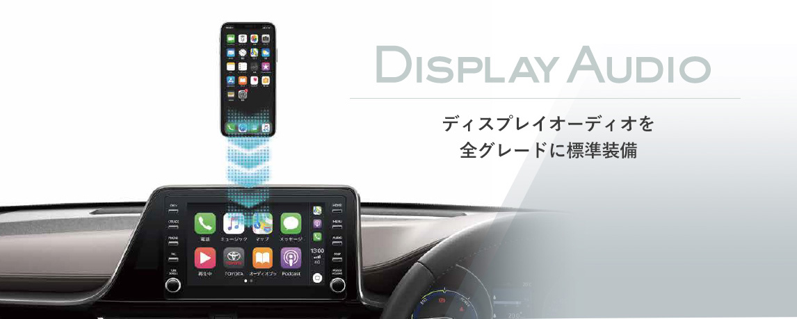 ディスプレイオーディオを全グレードに標準装備