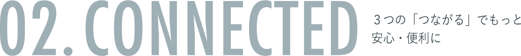 02.CONNECTED 3つの「つながる」でもっと安心・便利に