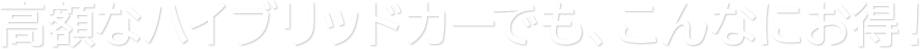 高額なハイブリッドカーでも、こんなにお得！